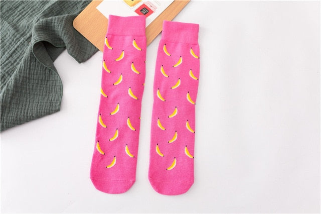 Funny Graphic Street Socks with Bananas