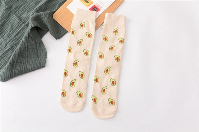 Funny Graphic Street Socks with Avocados