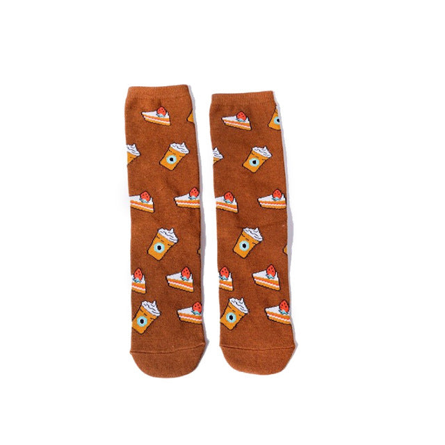 Funny Graphic Street Socks with Cake